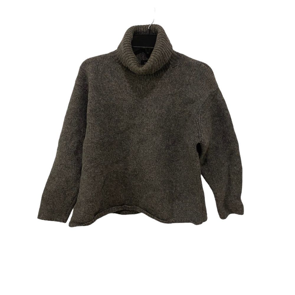 111 State Women's Gray Wool Turtleneck Sweater Medium Heavyweight Chunky Knit